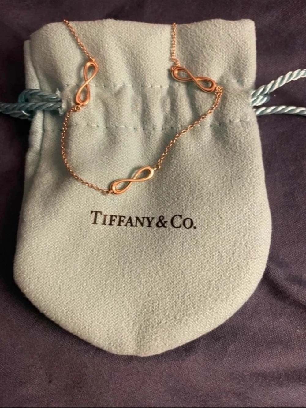 Tiffany & Co. Rose Gold up Infinity Station Necklace